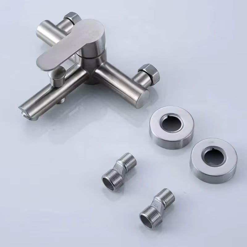 T-Flow - Badewannen Armatur Silber